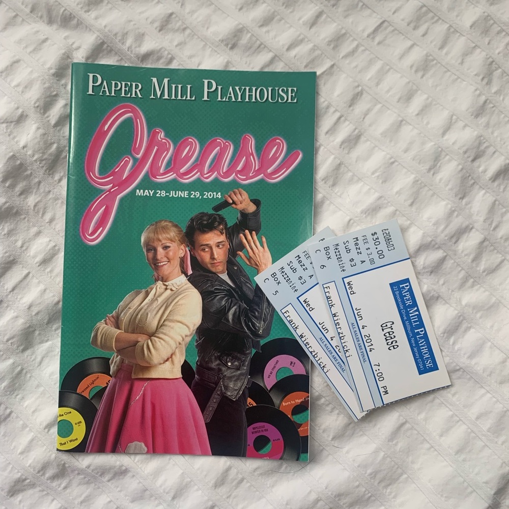 Grease Playbill Papermill Playhouse